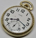 Elgin Open Face Pocket Watch, 16 Size, 15 Jewels, Rgp Case - 1948. Fixed Price $125.00.