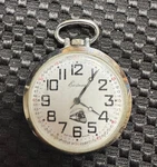 Eastman Swiss Made Open Face Train Pocket Watch Railroad Wide Up 1 Jewel. Fixed Price $37.98.