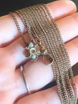 Antique 48 Victorian Pocket Watch Fob Chain Gold Filled ? Seed Pearl Slider O&c. Fixed Price $105.00.