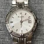 Bulova Watch Silver Tone Diamonds C867878 2008 With Box Needs Battery. Fixed Price $79.99.