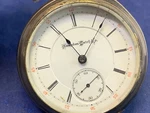 Antique 1890 Hampden Sterling Silver Pocket Watch 630690 18S 15J *running*. Fixed Price $289.95.