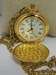 Preowned Ciprini Analog Floral Gold Tone Pocket Watch Quartz Movement With Chain. Fixed Price $12.99.