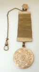 Antique Gold Filled Weh Co Pocket Watch Mesh Vest Chain &1 1/8" Etched Fob 27.4G. Fixed Price $150.00.