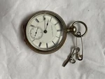 Vintage Hampton Pocket Watch With Roman Numerals. Fixed Price $220.00.