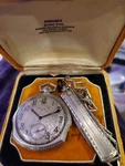 Antique 1920'S Elgin 17 Jewel 14KT Gold Filled Pocket Watch With Chain And Knife. Fixed Price $800.00.