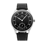 Iwc "vintage" Portuguese Hand Wound Ss Manual 44MM Black Dial Watch IW5445-01. Fixed Price $4750.00.