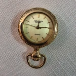 Helbros Quartz Pocket Watch Gold Tone Open Face Dial Stick Indexes. Fixed Price $40.00.