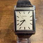 Bulova Men Dress Watch Rectangle Face Black Croc Leather Band Quartz C875441. Fixed Price $99.95.