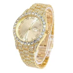 Men's Gold Watch Diamond Iced Out Luxury 42MM Round Quartz Wristband In Gift Box. Fixed Price $23.99.