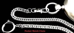 Stainless Steel 12" Inches Long Pocket Watch Chain With Spring & Clasp. Fixed Price $16.50.