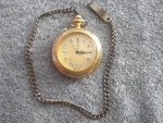 Vintage The American Historic Society 1921 Morgan Dollar Gold-tone Pocket Watch. Fixed Price $90.00.