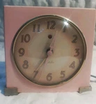 Westclox Pink Art Deco "logan" Alarm Clock Vintage Old Steel Case Glass Front. Fixed Price $39.99.