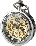Vigoroso Mens Classic Steampunk Pocket Watch With Chain Skeleton Hand Wind Mecha. Fixed Price $41.00.