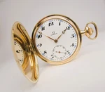 Omega 14K Solid Yellow Gold Pocket Watch 1900-1909. Fixed Price $4675.38.