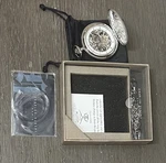 Charles-hubert Paris Stainless Steel Satin Finish Case Mechanical Pocket Watch. Fixed Price $85.00.
