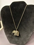 Elephant Pendant Necklace Hidden Quartz Watch Brass Tone Boho Lucky Trunk Up. Fixed Price $27.00.