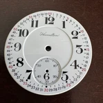 Vintage 16 Size Hamilton Pocket Watch Porcelain Montgomery Dial. Fixed Price $110.00.