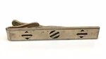Vtg Tie Bar Clip Signed Swank Gold Tone & Black Shapes With Stripes Modernist. Fixed Price $10.00.