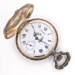 Vintage Arnex Unitas 6498 Silvertone Antique Pocket Watch W/ Fisherman Motif. Fixed Price $95.00.