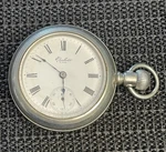New York Standard Excelsior Pocket Watch Train Engraved Silverode Case. Fixed Price $89.50.