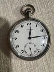 Unicorn Swiss Made Silver Mechanical Pocket Watch 15 Jewels Arabic Numerals Dial. Fixed Price $375.00.