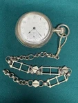 Antique 1906 Elgin Size 18S 15 Jewels Pocket Watch With 14" Metal Fob * Works. Fixed Price $159.00.