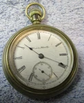 Hampden Pocket Watch 1900 Runs Lever Time St 160-6R. Fixed Price $124.99.