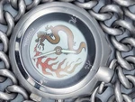 Fossil Big Tic Pocket Watch Dragon Kanji Silver Tone JR8147 New Battery Kaleido. Fixed Price $449.99.
