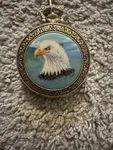 Colibri Goldtone Eagle Pocket Watch With Chain. Fixed Price $20.00.