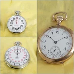 Antique Waltham Pocket Watch, Two Stopwatch Perrin & Stadion Swiss Made,plz Read. Fixed Price $155.00.