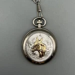 Montana Silversmiths Pocket Watch Men 40MM Tone Horse Hunter New Battery. Fixed Price $40.49.