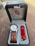 The Genuine Swiss Army Knife Wenger Military Watch + Pocket - New. Fixed Price $74.38.