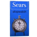 Vtg Swiss Made Sears Mechanical Wind Up Stop Watch Black Case 1/5 Box Manual. Fixed Price $50.00.