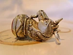 Pocket Watch Chain Unicorn Fob Victorian Silver Nickel & Carnelian Glass 1890S. Fixed Price $263.33.