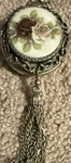 Westclox Pocket Ben Silver Metal Watch Floral Design With Chain. Fixed Price $18.00.