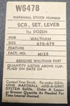 Vintage Waltham 678-679 M128 Setting Lever Screw Marshall W6478. Fixed Price $12.99.