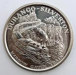 Durango Silverton Narrow Gauge Trains Commemorative Medal Silvered Nickel Bu Unc. Fixed Price $44.95.
