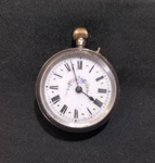 Antique Pocket Watch Silver 0,800 Swiss Kramer & Moser Floral Enamel Dial - Af. Fixed Price $99.58.