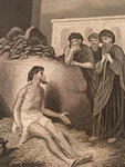 Old &new Testament Bible 1800S Steel Engraving Jos And His Friends. Fixed Price $9.95.