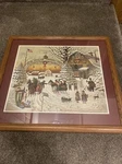 Christmas Greeting Signed Serial Numbered Charles Wysocki 1989 Framed Print. Fixed Price $250.00.