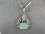 Womens Vintage Estate Sterling Silver Chalcedony Necklace 11.6G E1864. Fixed Price $75.00.
