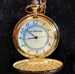 Von Hattenberg Gold Tone Full Hunter Quartz Pocket Watch W/ Chain Near Mint Nos. Fixed Price $75.00.