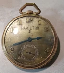 Hamilton 921 Jewels Mechanical Pocket Watch 14KT Gold Filled Yellow Case. Fixed Price $420.00.