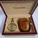 New Vintage Majestron Pocket Watch With Pouch, Deer Elk Buck By Majesti, Quartz. Fixed Price $89.99.
