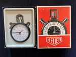Vintage Heuer Fisher Scientific Working Stopwatch Original Box 60S 70S. Fixed Price $298.95.