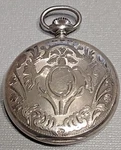 Man's Arnex Sterling Silver Hunter Pocket Watch 17 Jewel 50MM. Fixed Price $155.00.