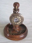 Pocket Watch Stand Dark Oak Hardwood Hanger Wooden Display Holder Unique. Fixed Price $25.51.