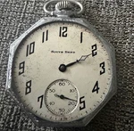 South Bend 411 Mechanical Pocket Watch 17J Open Face Silver White Arabic Dial. Fixed Price $245.00.