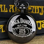 Jack Daniels Stainless Steel Modern Style Pocket Watch With Chain - Black. Fixed Price $23.99.