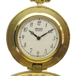 Seiko Vintage Pocket Watch 2C20 1420 White Dial Gold Tone Wrist 3CM. Fixed Price $119.25.